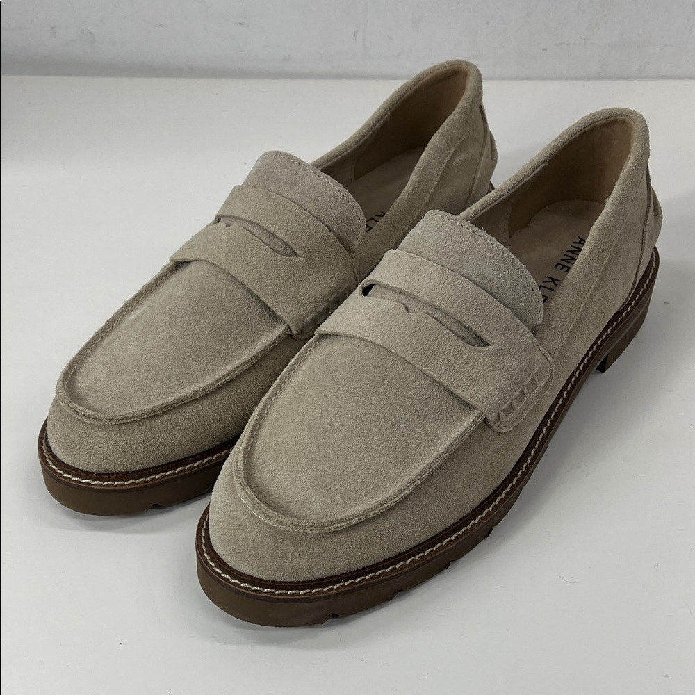 New Anne Klein Emmy Lou Beige Suede Loafers Size 9.5